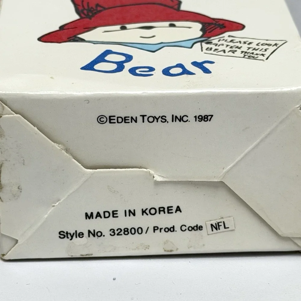 Vintage 1986 Paddington Bear Eden Toys Miniature Plush Toy in Bag Korea 5